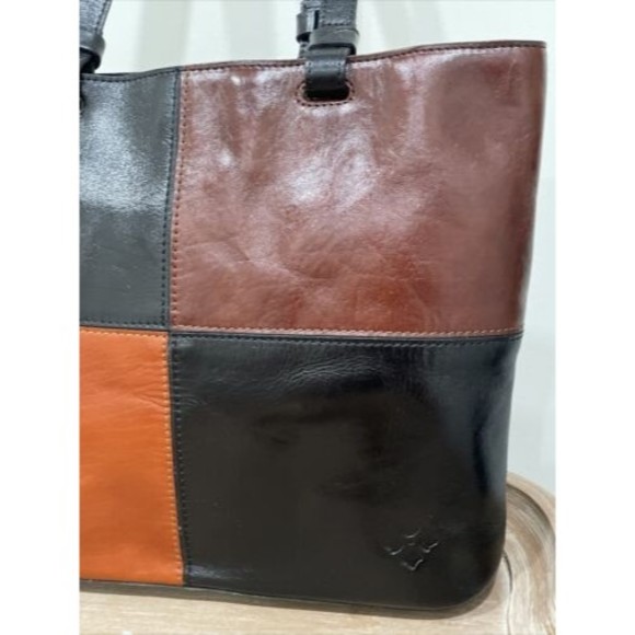 Patricia Nash Tote Bag Danville Colorblock Black British Tan Leather NEW - Picture 2 of 14